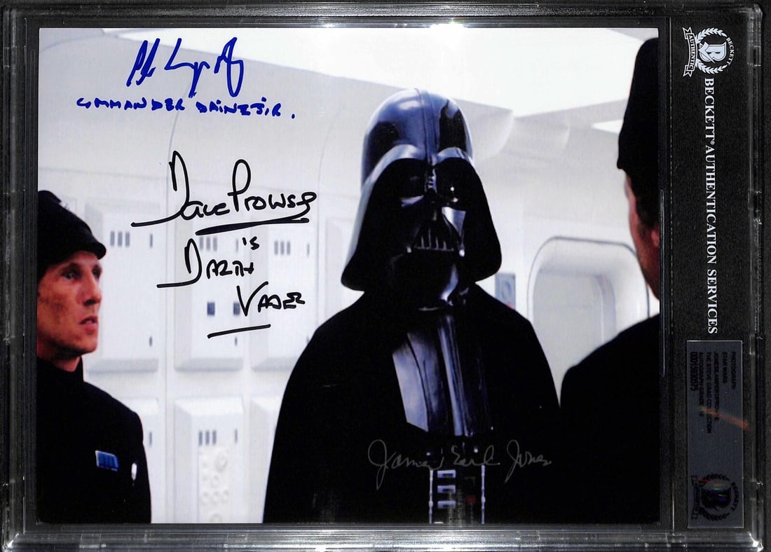 Signed Star Wars ANH 8x10 Photo by Prowse Jones Lampert Beckett Authenticated: Signed Star Wars ANH 8x10 Photo by Prowse Jones Lampert Beckett Authenticated This is an autographed 8x10 photograph featuring iconic characters from Star Wars: A New Hope, signed by David Prowse, Jam