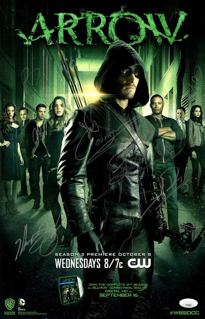 Autographed Arrow Cast 11x17 Poster JSA Signed by 7 (1 of 2)