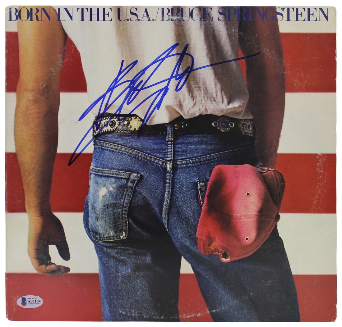Bruce Springsteen Signed Born In The USA Album Cover Gem Mint 10 BAS (1 of 4)
