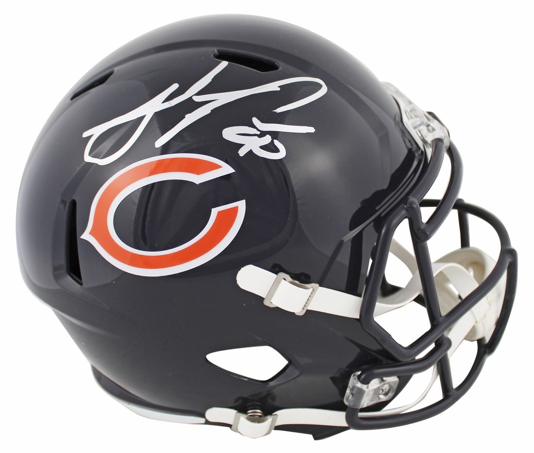 Julius Peppers Signed Chicago Bears Full Size Riddell Speed Helmet BAS Witnessed: Julius Peppers Signed Chicago Bears Full Size Riddell Speed Helmet BAS Witnessed This is an autographed Riddell full size Speed Rep helmet, personally signed by Julius Peppers of the Chicago Bears. Th