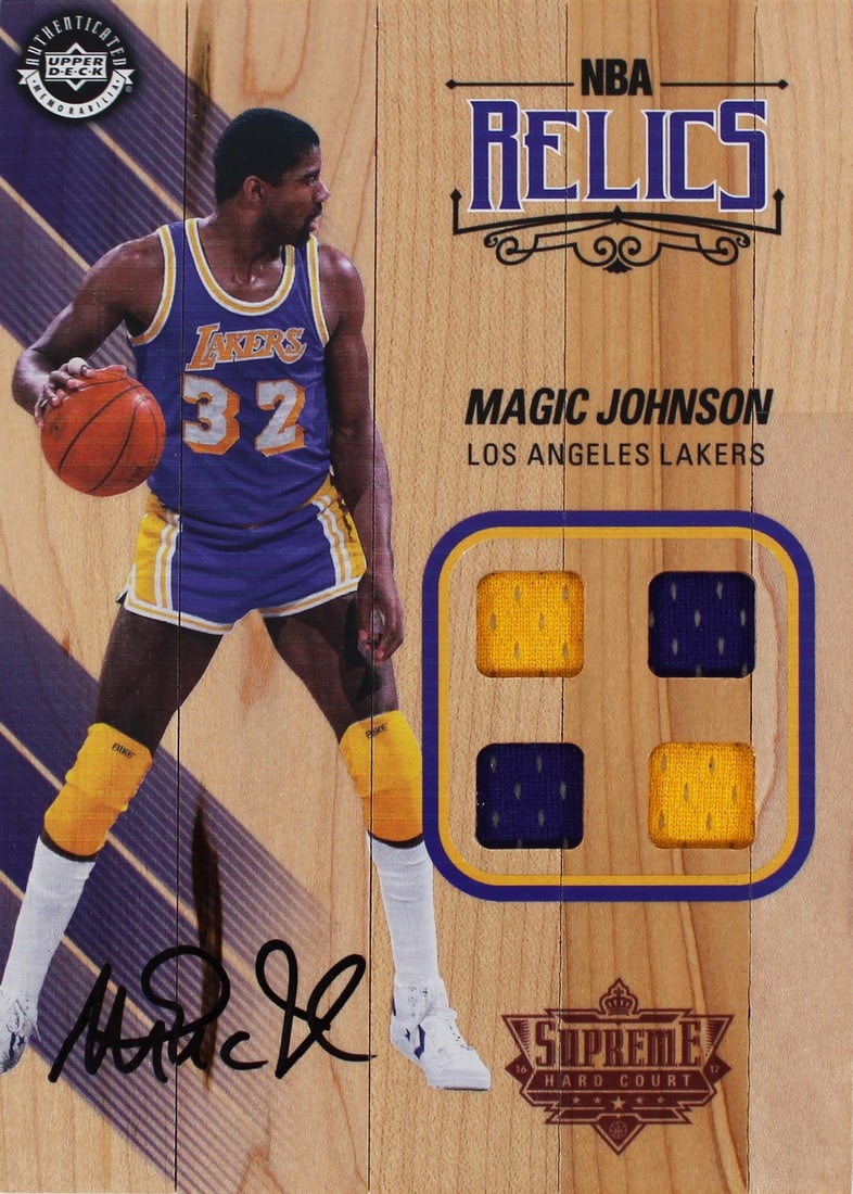Magic Johnson Autographed 5x7 Supreme Hard Court Card Beckett Authenticated (1 of 3)