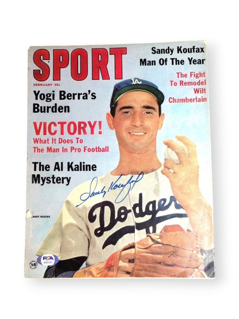 Sandy Koufax PSA DNA Autographed Original Magazine Dodgers Feb 1964: Sandy Koufax PSA DNA Autographed Original Magazine Dodgers Feb 1964 This is an original February 1964 Sports magazine autographed by Sandy Koufax of the Los Angeles Dodgers. The autograph has been aut