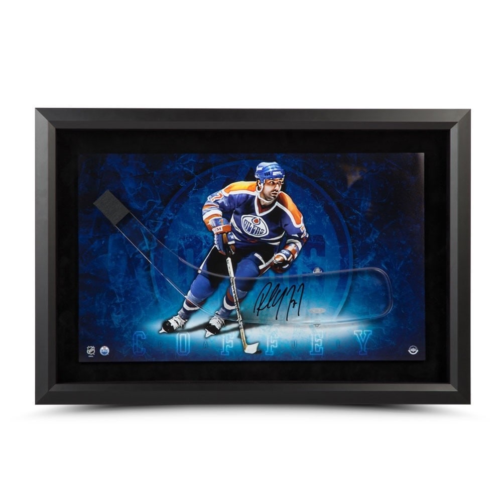 Paul Coffey Autographed 16X24 Framed Photo Edmonton Oilers Upper Deck (1 of 5)