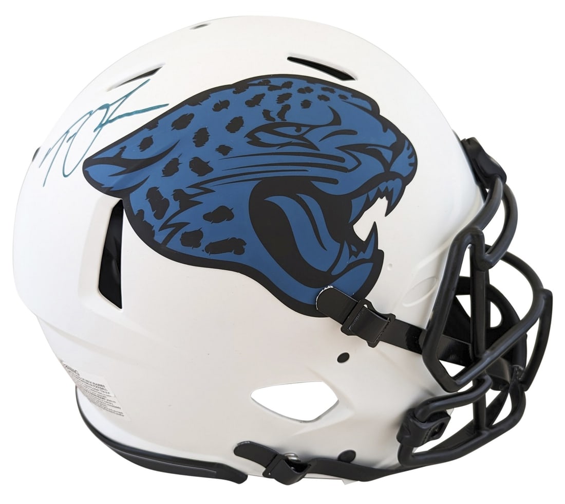 Trevor Lawrence autographed Jaguars Lunar Riddell Speed Proline helmet Fanatics: Trevor Lawrence autographed Jaguars Lunar Riddell Speed Proline helmet Fanatics This authentic Jacksonville Jaguars Lunar Riddell Full Size Speed Proline Helmet has been personally signed by Trevor La