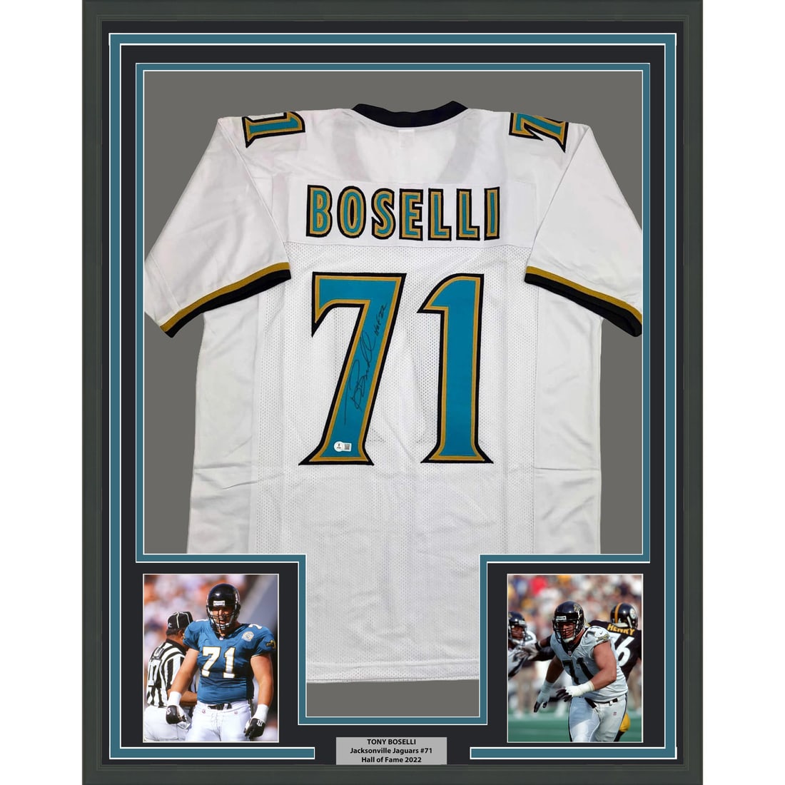 Tony Boselli Signed Jacksonville Jersey Framed Display 35x39 Beckett Authenticated (1 of 2)