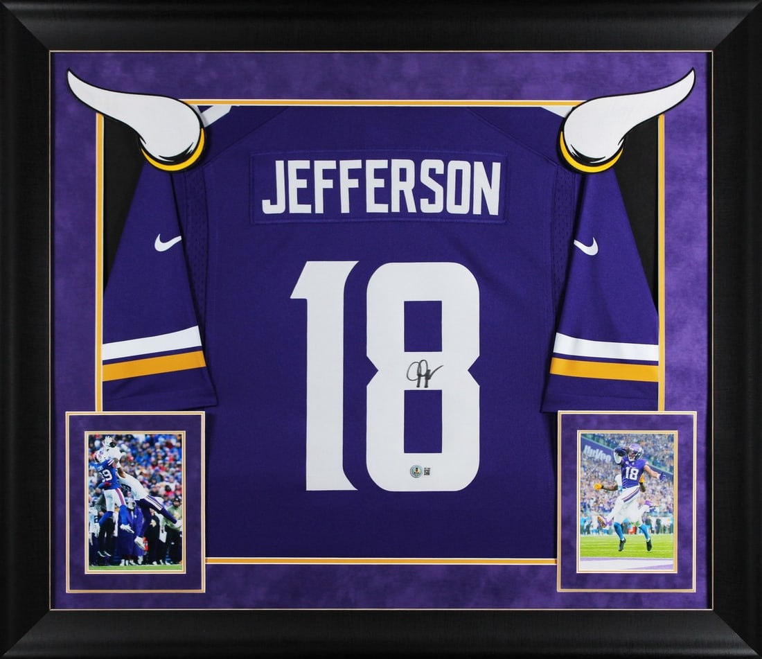 Framed Nike Limited Purple Jersey Signed by Justin Jefferson BAS Witnessed (1 of 2)