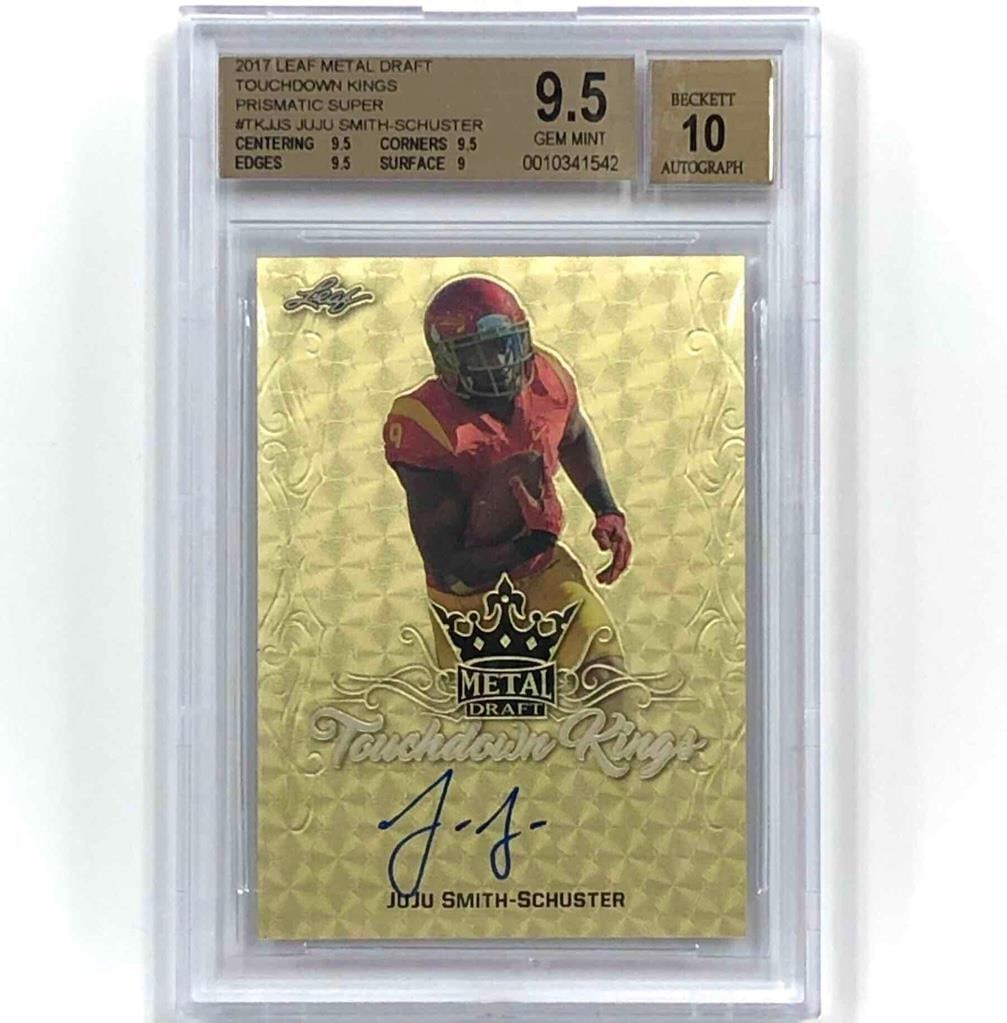 SuperFractor Juju Smith-Schuster Rookie Leaf Metal Card BGS 9.5 10 Auto 2017 (1 of 2)
