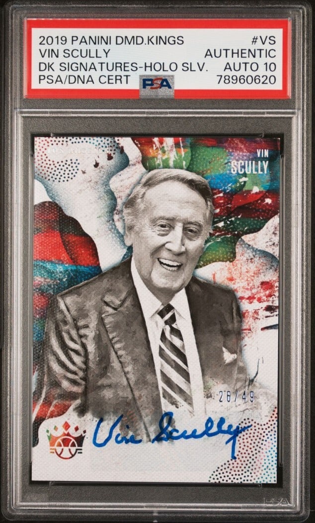 PSA 10 Vin Scully 2019 Diamond Kings Holo Silver Auto #VS (1 of 2)