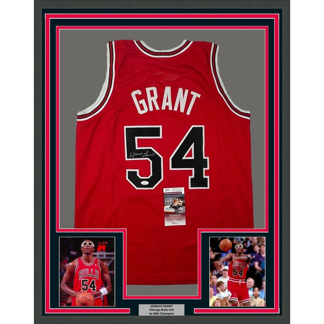 Framed Autographed Horace Grant Chicago Bulls Jersey JSA COA: Framed Autographed Horace Grant Chicago Bulls Jersey JSA COA Showcase your love for basketball with this professionally framed autographed Horace Grant Chicago Bulls jersey. This stunning piece featur
