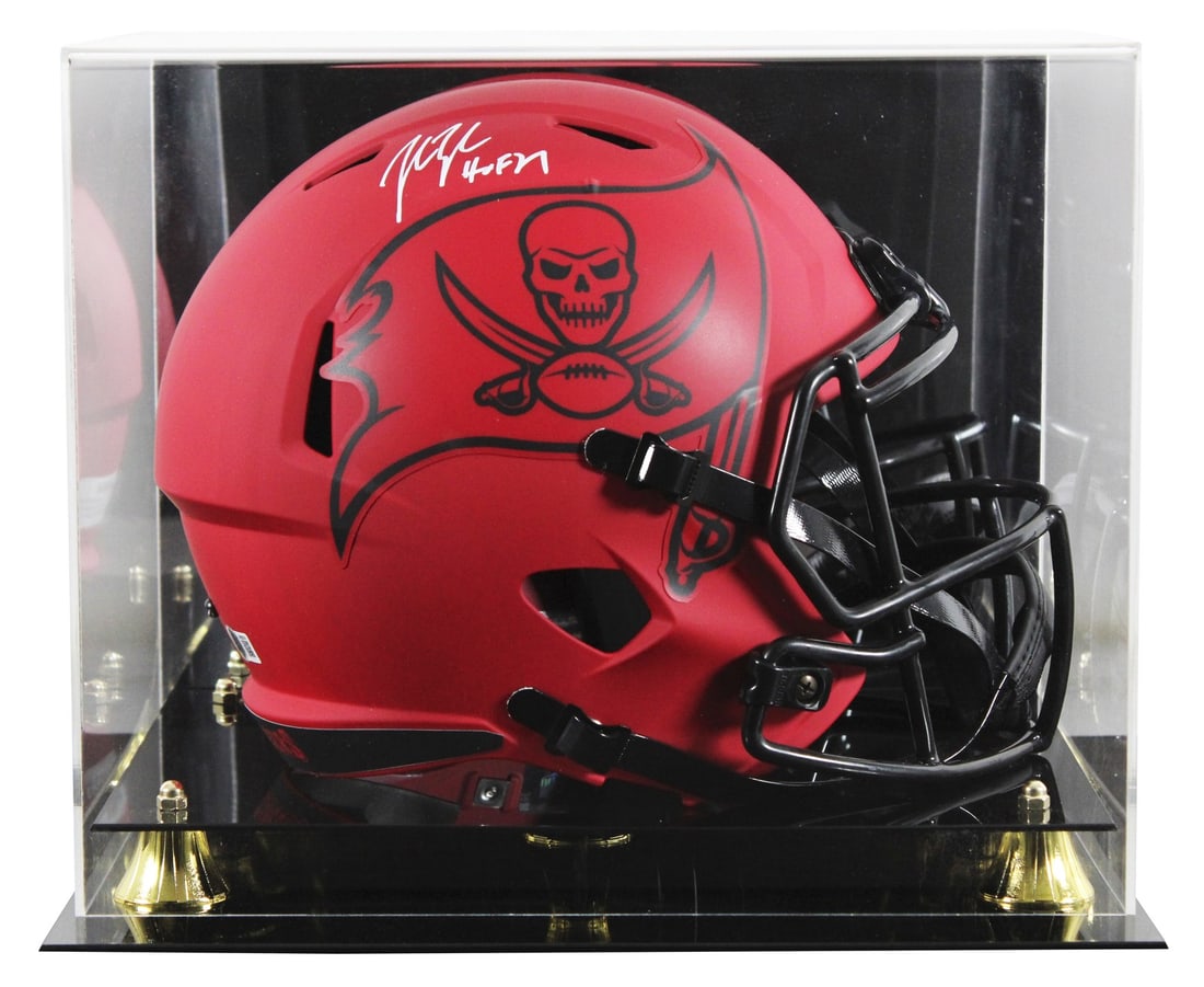 John Lynch Signed Buccaneers Rave F/S Speed Helmet HOF 21 BAS Authenticated: John Lynch Signed Buccaneers Rave F/S Speed Helmet HOF 21 BAS Authenticated This Tampa Bay Buccaneers alternate Rave Riddell full-size speed replica helmet is personally signed by John Lynch, featurin