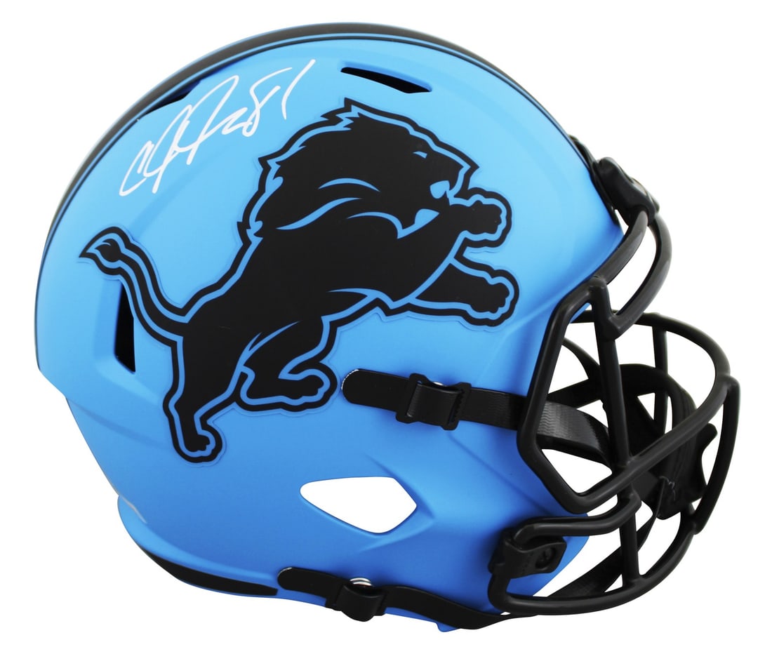 Calvin Johnson Signed Detroit Lions Rave Full Size Helmet BAS Authenticated (1 of 3)