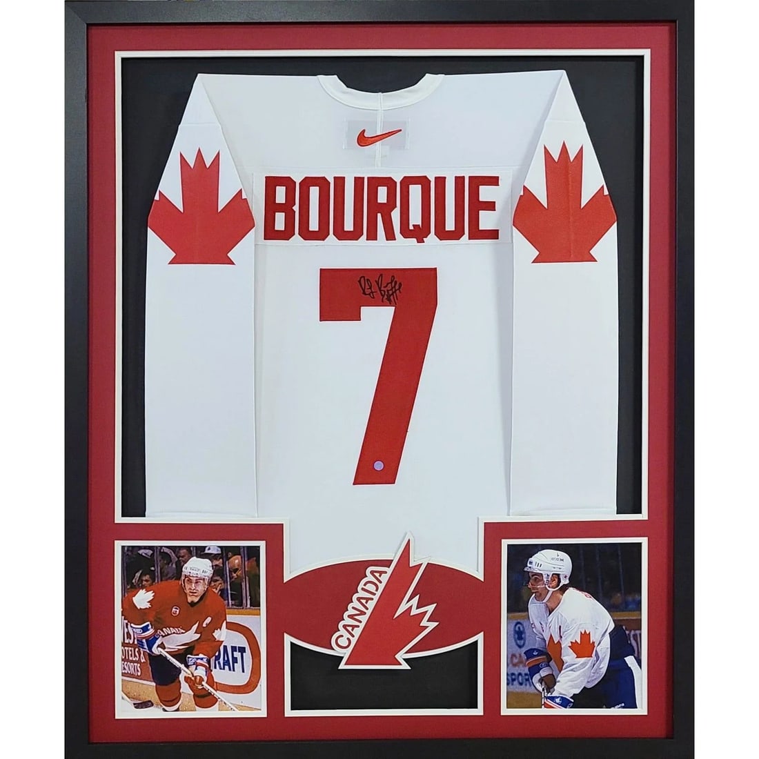 Ray Bourque Team Canada Signed Framed Jersey by Frameworth: Ray Bourque Team Canada Signed Framed Jersey by Frameworth This autographed Ray Bourque framed jersey is a must-have for any hockey fan. Authenticated by Frameworth, a leader in sports memorabilia, it