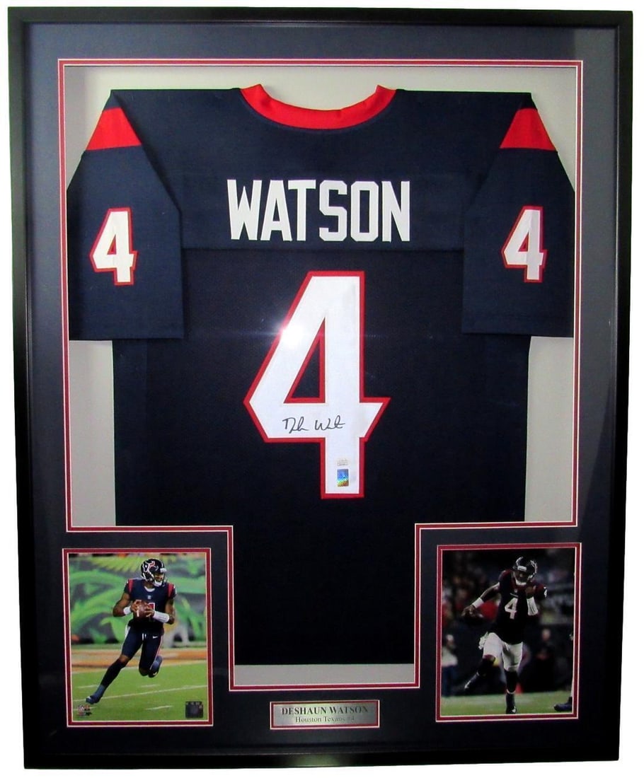 Framed Deshaun Watson Autographed Houston Texans Blue Jersey With Photos JSA Authenticated (1 of 5)