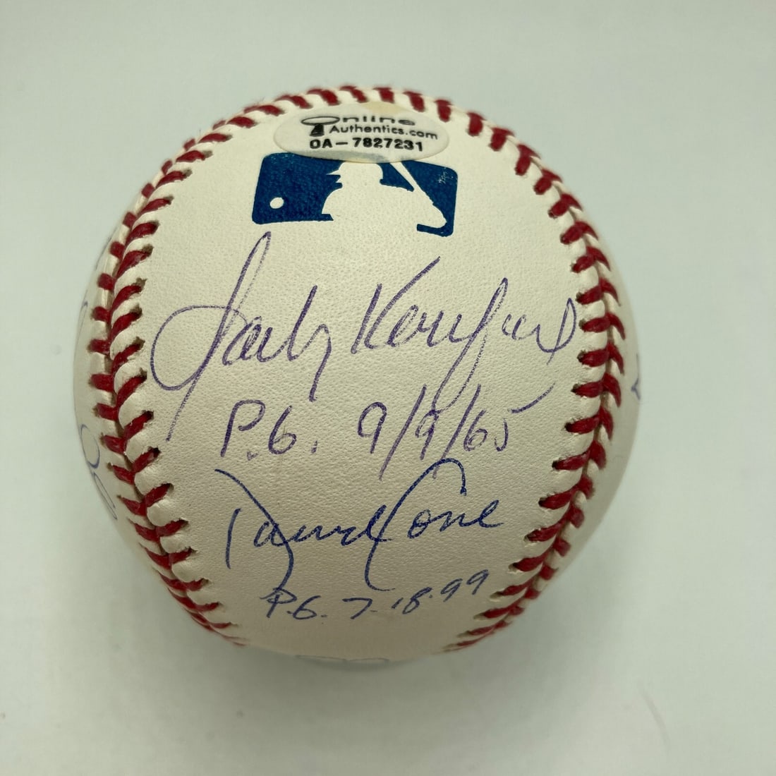 Sandy Koufax Signed MLB Baseball with 11 Pitcher Autographs PSA/DNA: Sandy Koufax Signed MLB Baseball with 11 Pitcher Autographs PSA/DNA This authentic Major League Baseball features the signatures of 11 legendary pitchers, including Sandy Koufax, Randy Johnson, and Ji
