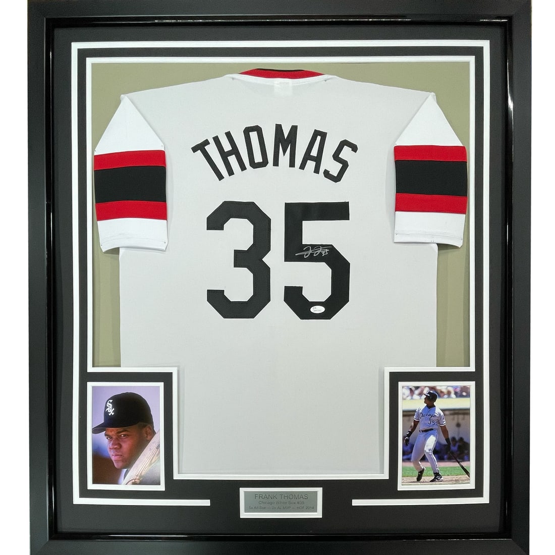 Framed Frank Thomas Chicago White Sox signed jersey with JSA COA 33x42 (1 of 2)