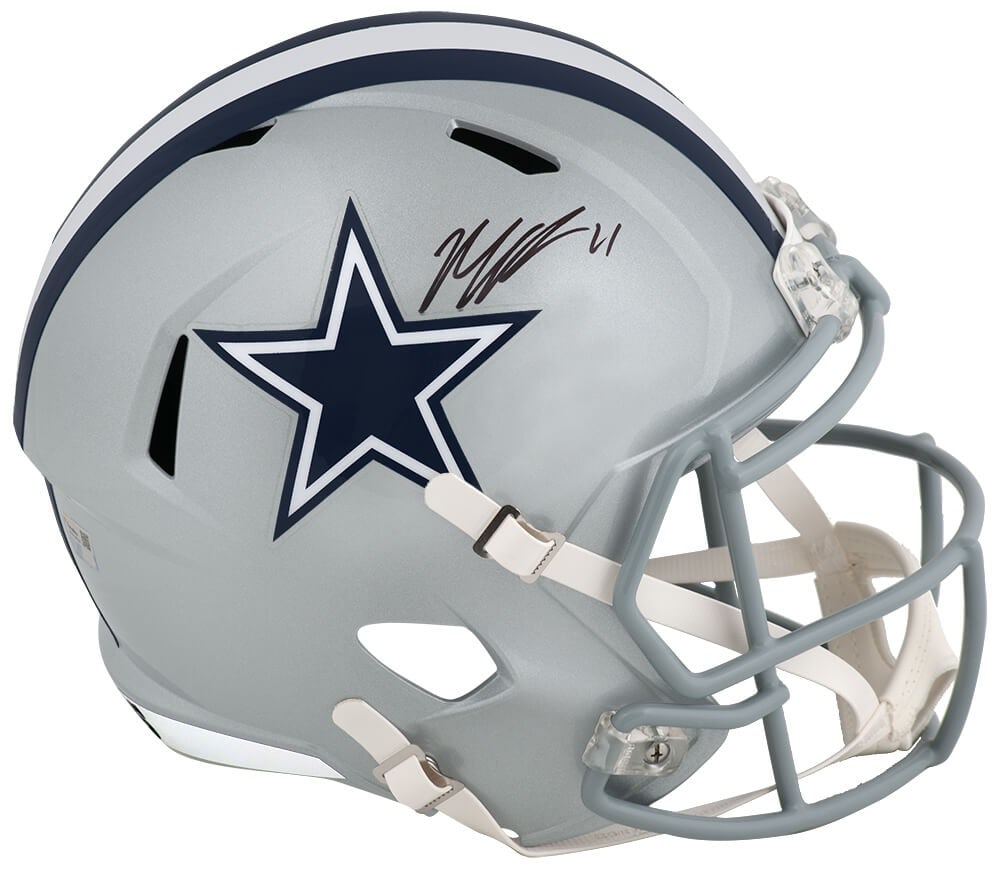 Micah Parsons Signed Cowboys Riddell Full Size Replica Helmet with Fanatics COA: Micah Parsons Signed Cowboys Riddell Full Size Replica Helmet with Fanatics COA Enhance your collection with this signed full-size speed replica helmet of Micah Parsons, a standout player for the Dall