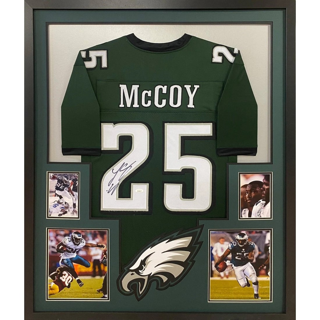 LeSean McCoy JSA Authenticated Framed Jersey Philadelphia Eagles: LeSean McCoy JSA Authenticated Framed Jersey Philadelphia Eagles Celebrate LeSean McCoy's legacy with this autographed, framed Philadelphia Eagles jersey. Authenticated by JSA, a leader in sports