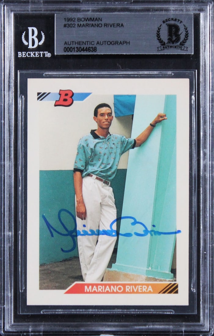 Beckett Slabbed Mariano Rivera 1992 Bowman Rookie Card Yankees (1 of 2)
