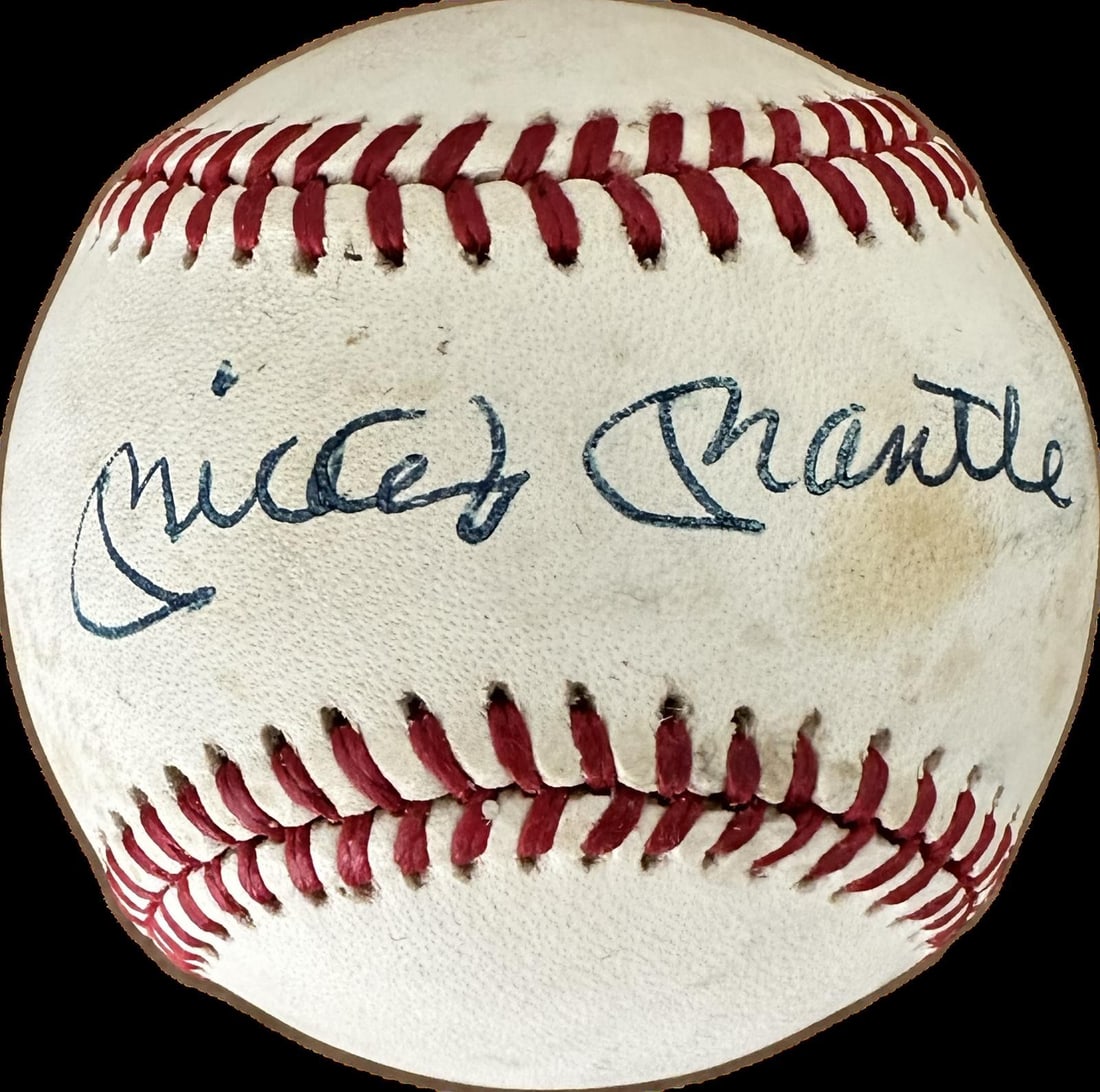 Beckett Authenticated Mickey Mantle Yankees autographed AL Bobby Brown baseball (1 of 1)