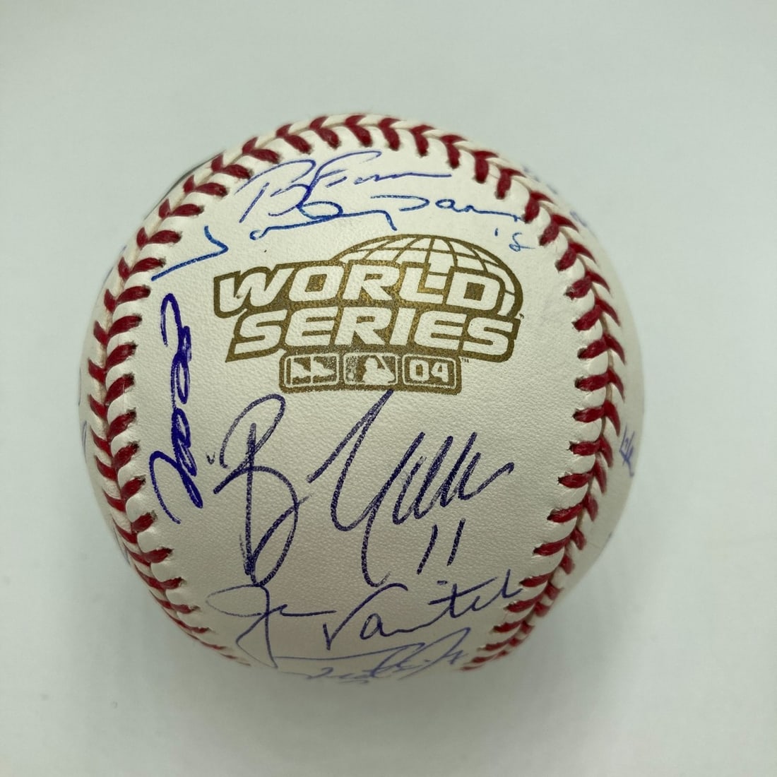 23-Signature 2004 Boston Red Sox Champions Baseball with JSA Letter (1 of 14)