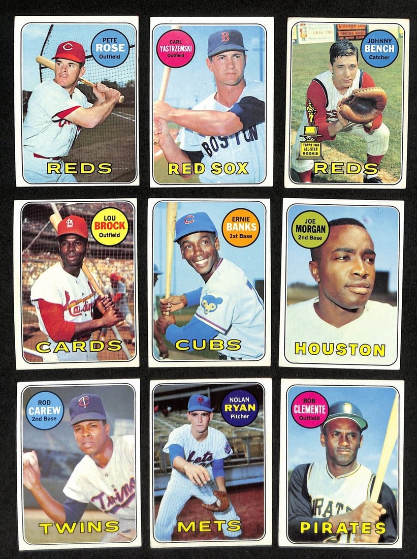 1969 Topps Baseball Card Set Complete 1-664 Mantle Seaver Ryan Jackson: 1969 Topps Baseball Card Set Complete 1-664 Mantle Seaver Ryan Jackson Presenting a complete set of 1969 Topps Baseball Cards, featuring all 664 cards, including iconic players such as Mickey Mantle, 
