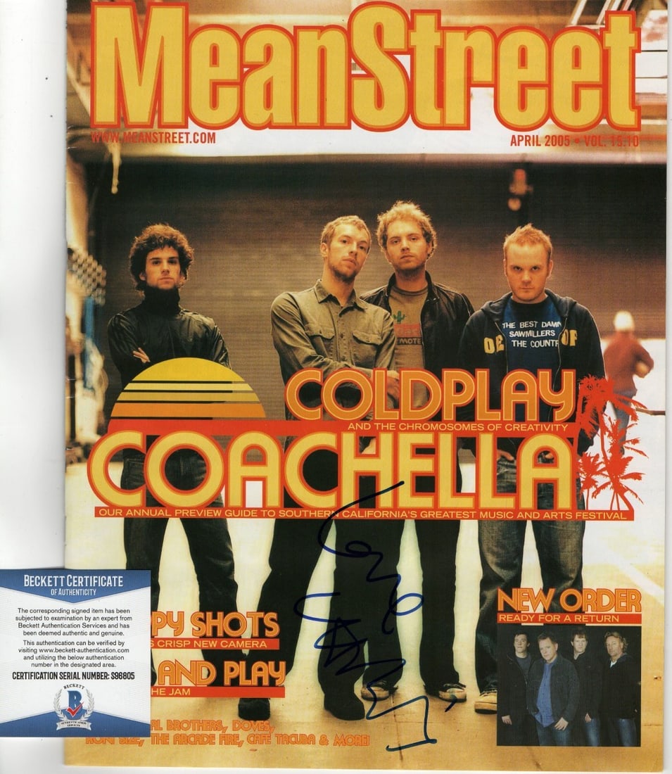 Beckett Authenticated Chris Martin Signed Coldplay Magazine (1 of 1)