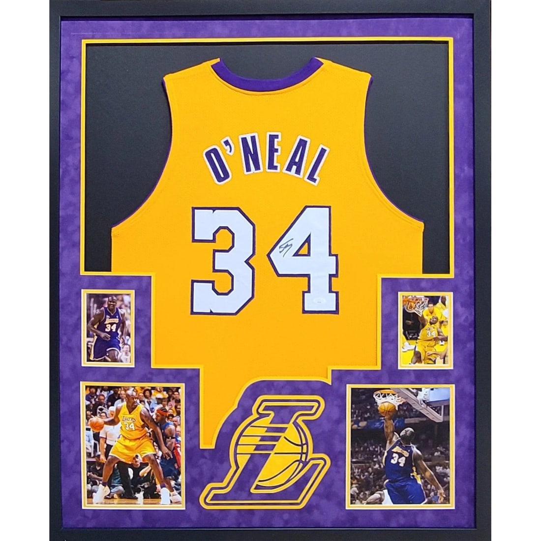 Shaquille O'Neal Signed Framed Jersey L.A. Lakers JSA Certified: Shaquille O'Neal Signed Framed Jersey L.A. Lakers JSA Certified This autographed jersey of Shaquille O'Neal is a must-have for any Los Angeles Lakers fan. The jersey is professionally framed, featurin