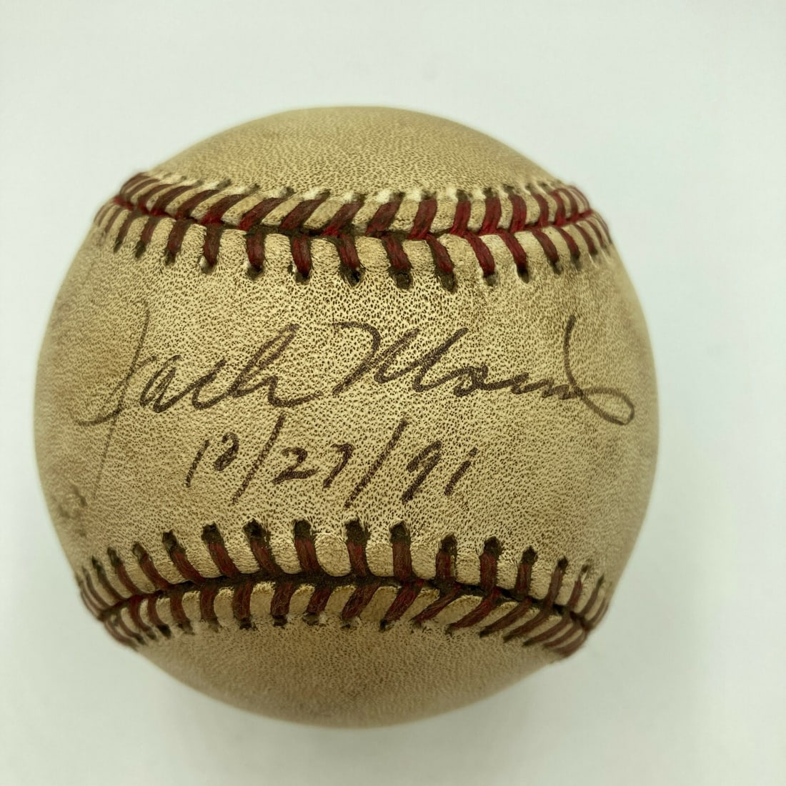 Jack Morris Signed 1991 World Series Game Used Baseball MEARS Authenticated: Jack Morris Signed 1991 World Series Game Used Baseball MEARS Authenticated This historic baseball is a signed and inscribed 1991 World Series Game 7 game-used ball by Jack Morris, a key player for th