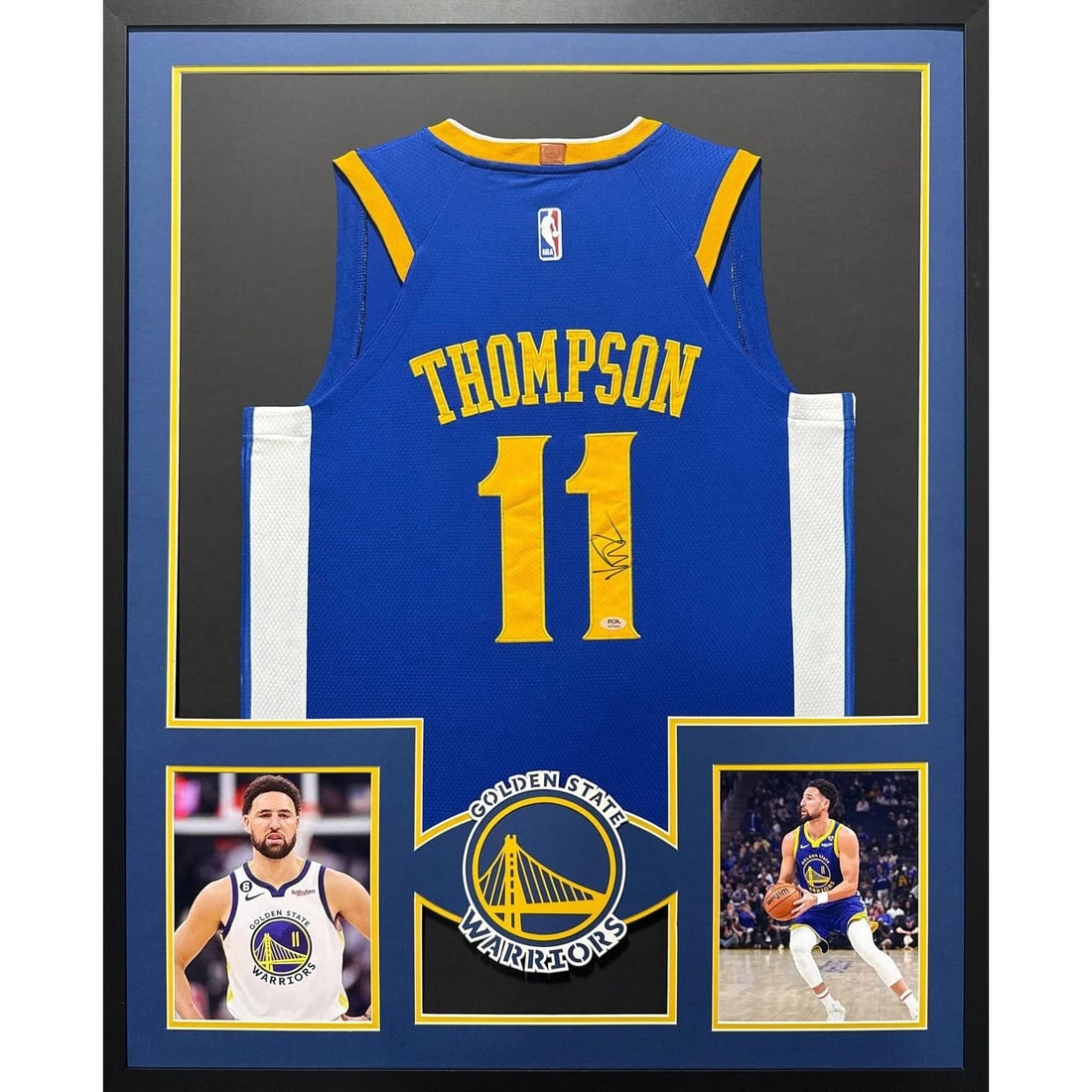 Klay Thompson Signed Jersey PSA/DNA Authenticated Framed Warriors: Klay Thompson Signed Jersey PSA/DNA Authenticated Framed Warriors This autographed Klay Thompson jersey is beautifully framed and features exceptional detailing, showcasing the Warriors logo prominent