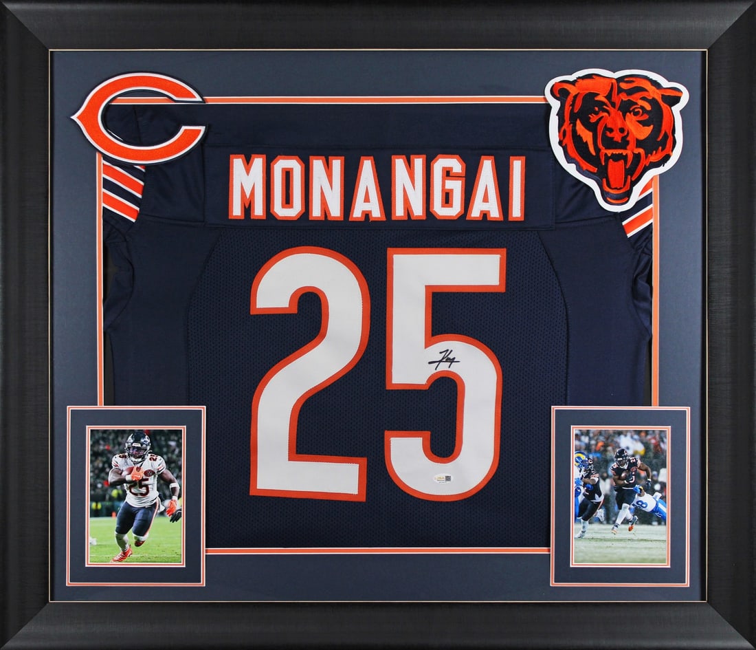 Framed Kyle Monangai Signed Chicago Bears Jersey JSA Witnessed (1 of 2)