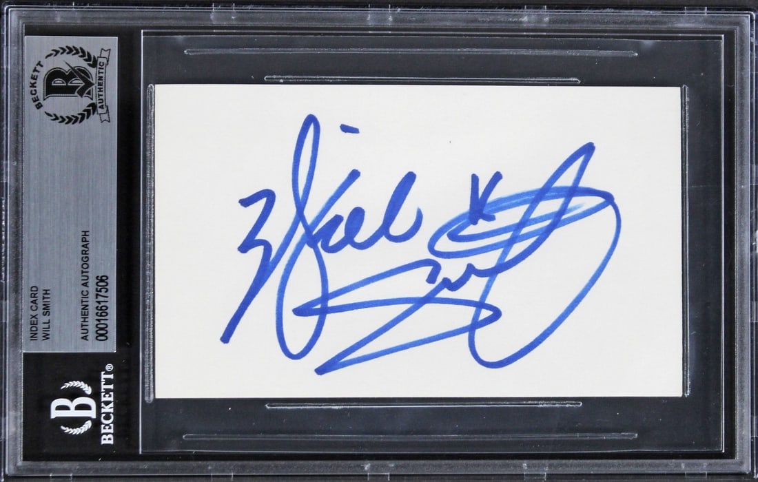 Will Smith autographed 3x5 index card Beckett authenticated slabbed (1 of 5)