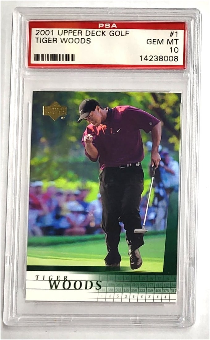 PSA 10 Tiger Woods 2001 Upper Deck Golf Rookie Card #1 (1 of 2)