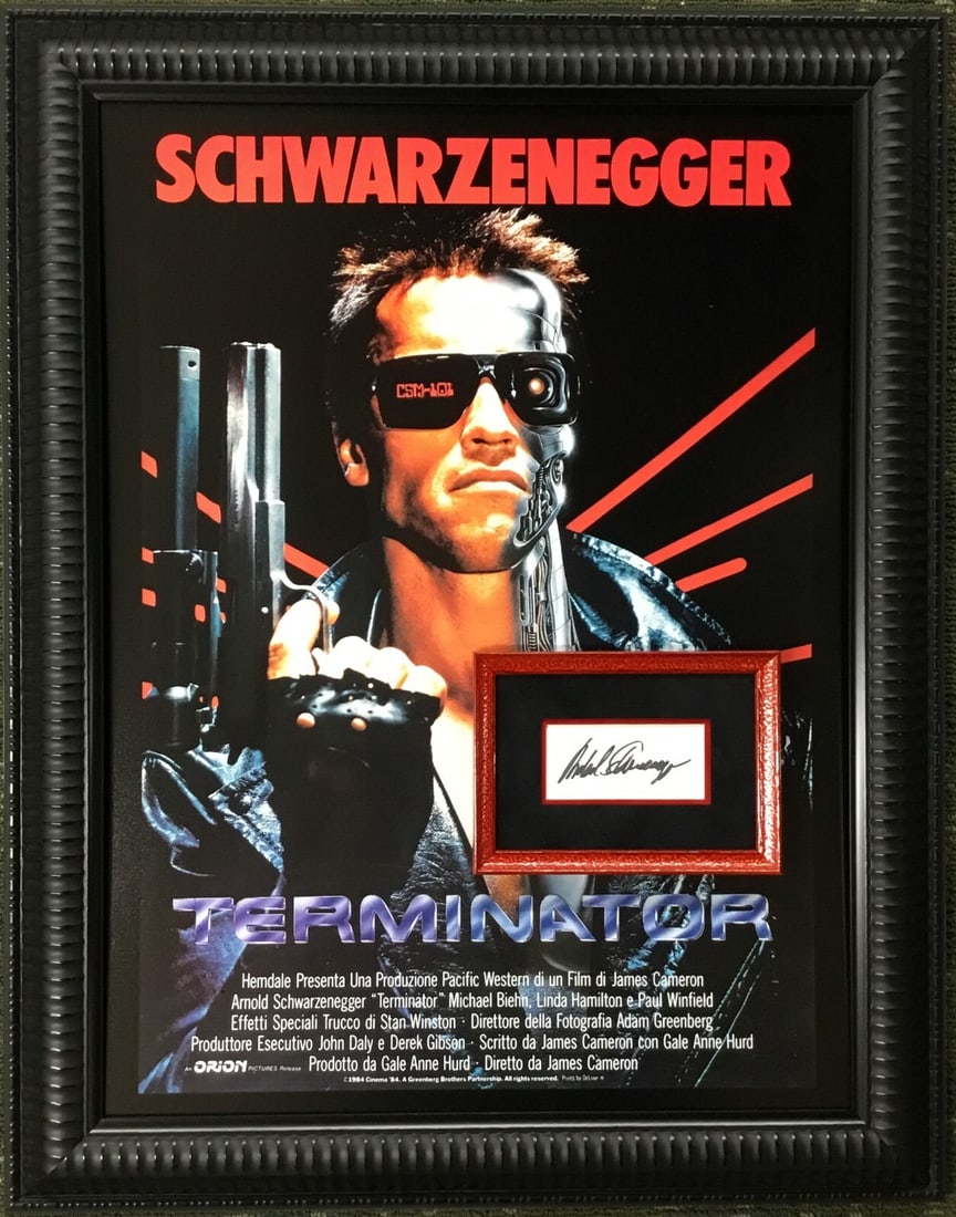 Arnold Schwarzenegger Terminator Signed Custom Framed Display JSA Authenticated 29 x 23 (1 of 5)