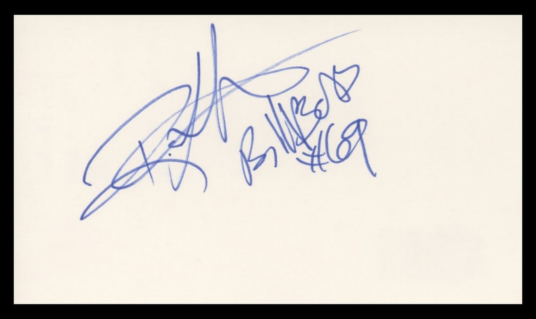 Ron Lester Signed 3x5 Card Billy Bob 69 Inscription Beckett Authenticated (1 of 2)