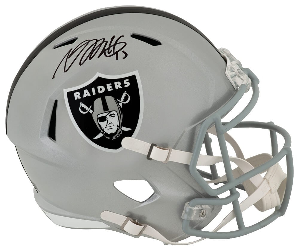 Davante Adams Signed Raiders Full Size Replica Helmet with Beckett COA: Davante Adams Signed Raiders Full Size Replica Helmet with Beckett COA This Davante Adams signed full-size speed replica helmet is a must-have for any football enthusiast. Representing the Oakland Rai