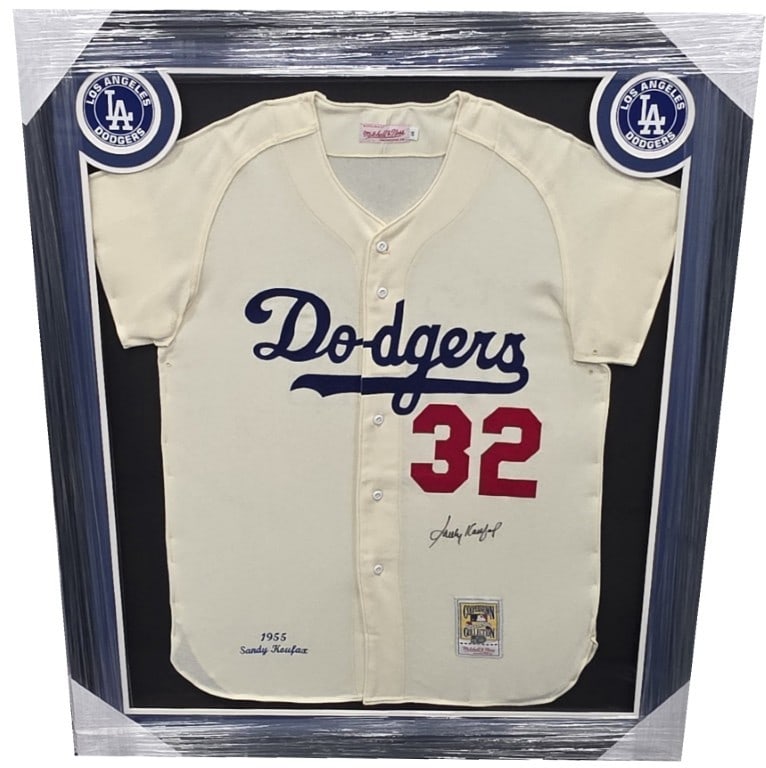 Sandy Koufax Autographed Framed Jersey Brooklyn Dodgers MLB Authentic: Sandy Koufax Autographed Framed Jersey Brooklyn Dodgers MLB Authentic This framed jersey features the autograph of Sandy Koufax, a legendary player for the Brooklyn Dodgers. The jersey is an original 