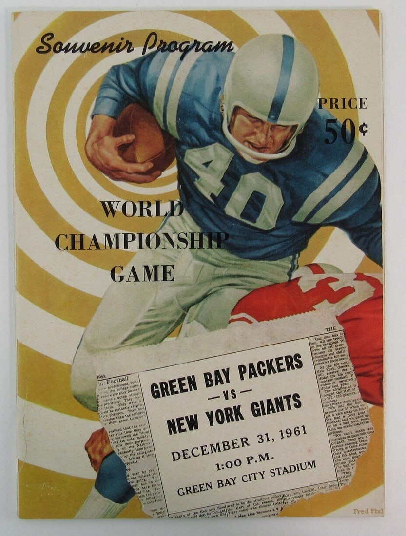 1961 NFL Championship Program Packers vs Giants Signed: 1961 NFL Championship Program Packers vs Giants Signed This is an original program from the December 31, 1961 NFL Championship Game between the Green Bay Packers and the New York Giants, marking Lomba