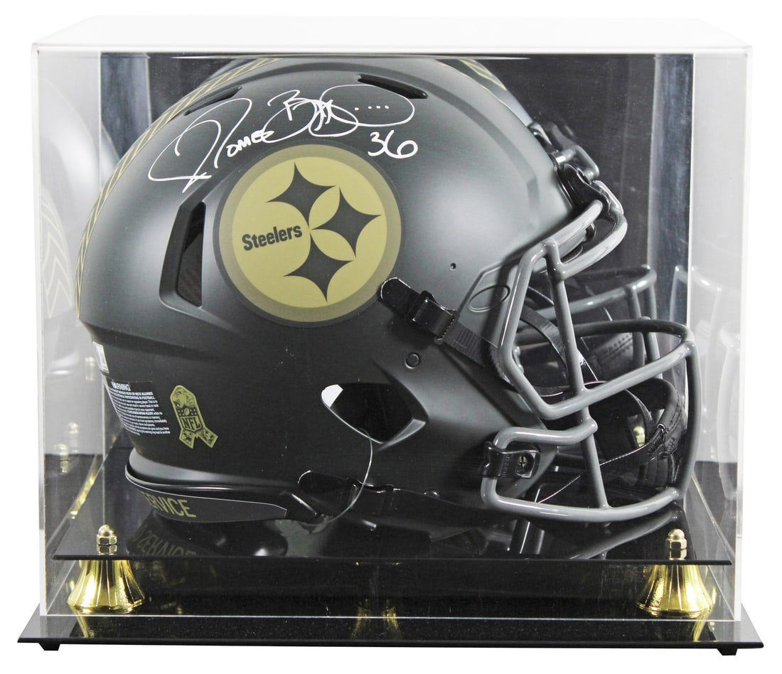 Jerome Bettis autographed Steelers Salute To Service helmet with Beckett case (1 of 4)
