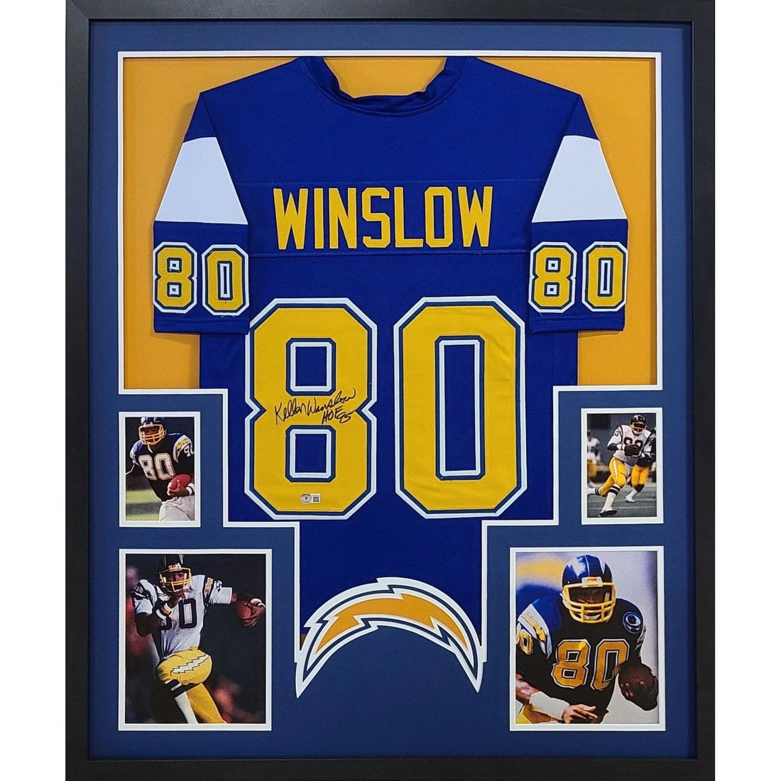 Kellen Winslow Autographed Framed Jersey Chargers Beckett Certified: Kellen Winslow Autographed Framed Jersey Chargers Beckett Certified This is an autographed Kellen Winslow framed jersey, showcasing one of the legendary players from the Chargers. Authenticated by Bec