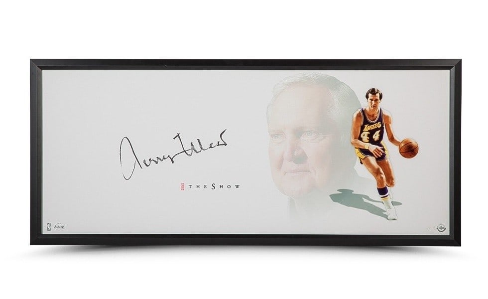 Jerry West Signed 20x46 Framed Photo Los Angeles Lakers Upper Deck: Jerry West Signed 20x46 Framed Photo Los Angeles Lakers Upper Deck This is a stunning 20x46 framed photograph of NBA legend Jerry West, famously known as 'The Logo.' The photo is an original piece, fe