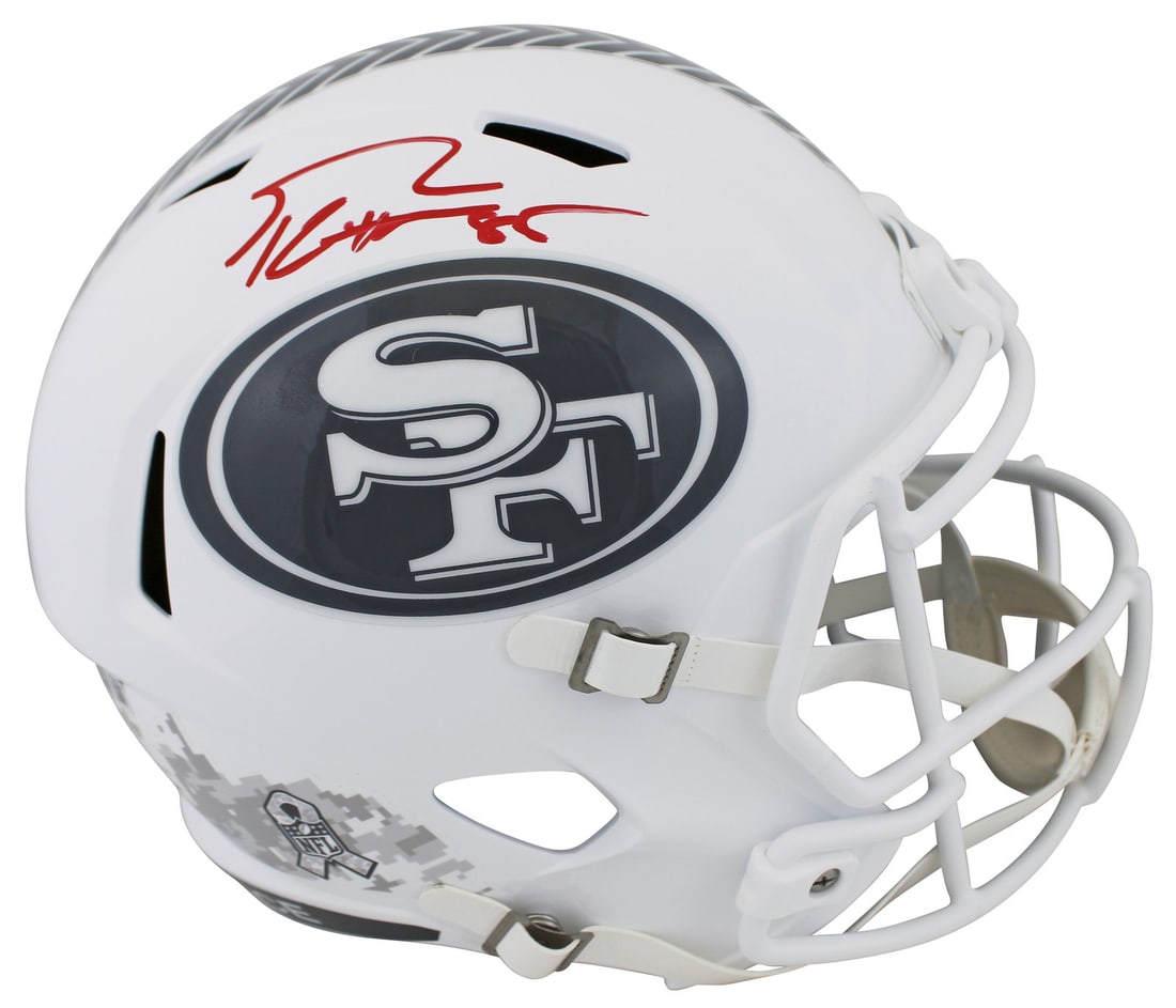 George Kittle Autographed 49ers Salute To Service III Speed Replica Helmet BAS Witnessed (1 of 3)
