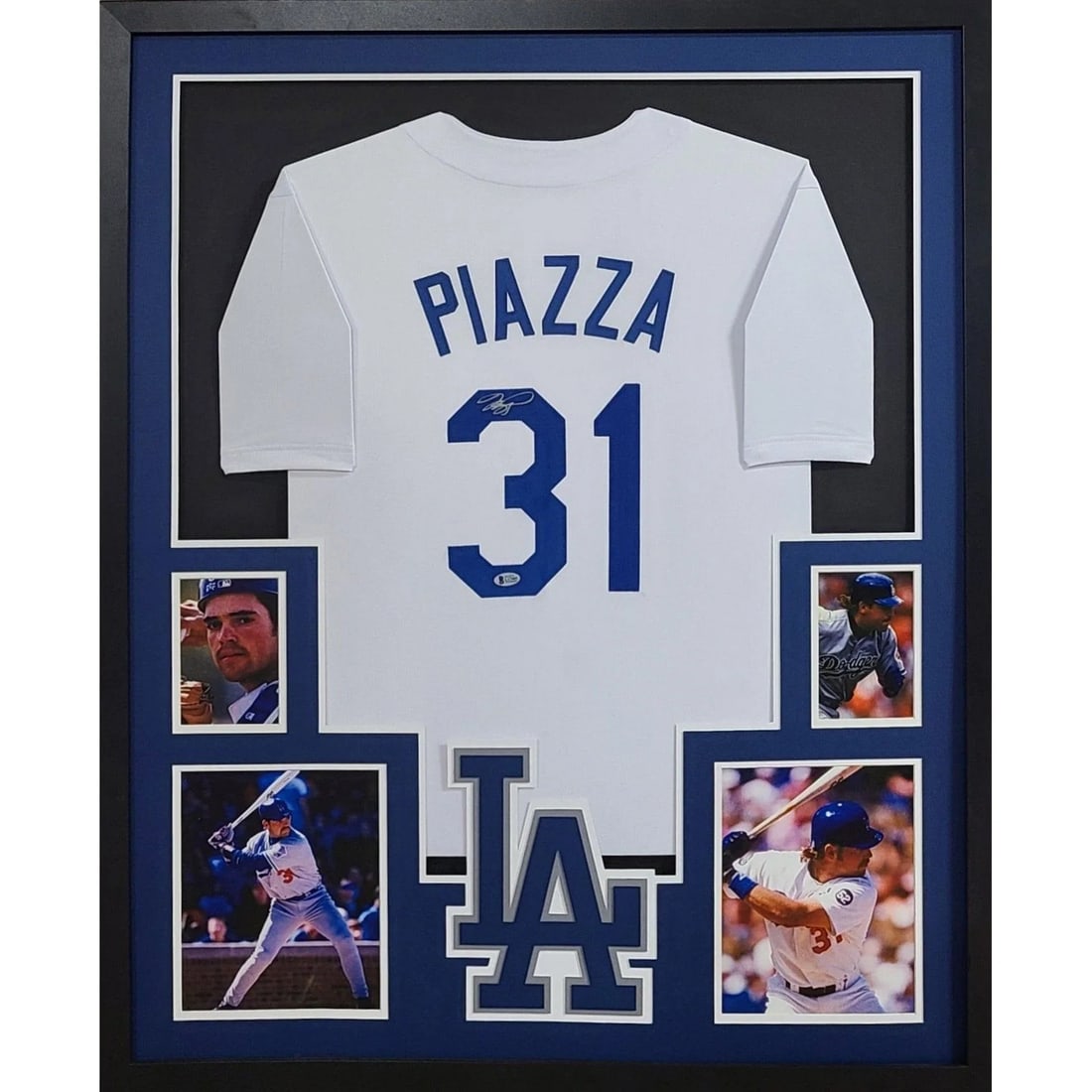 Mike Piazza Signed Framed Jersey Beckett Authenticated LA Dodgers: Mike Piazza Signed Framed Jersey Beckett Authenticated LA Dodgers This autographed Mike Piazza framed jersey is a must-have for any Los Angeles Dodgers fan. Authenticated by Beckett, a leader in sport