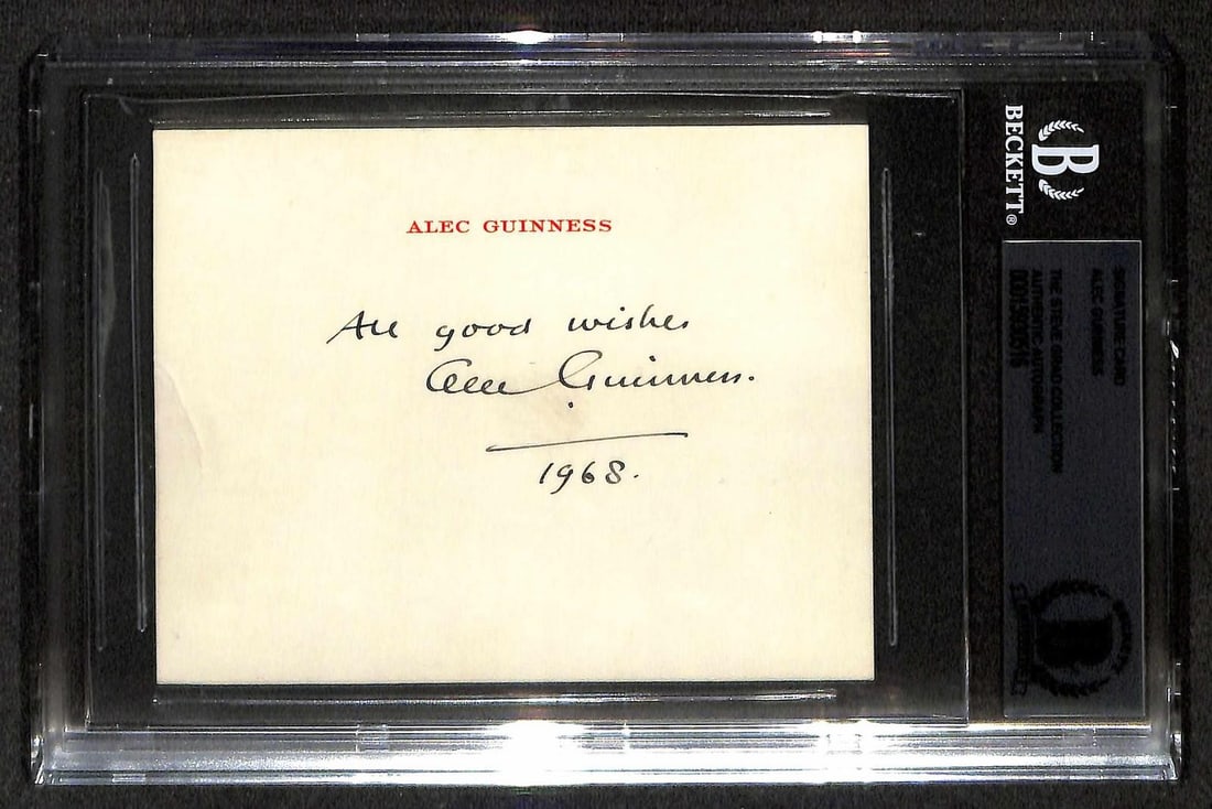 1968 Alec Guinness signed index card Beckett authenticated autograph (1 of 1)