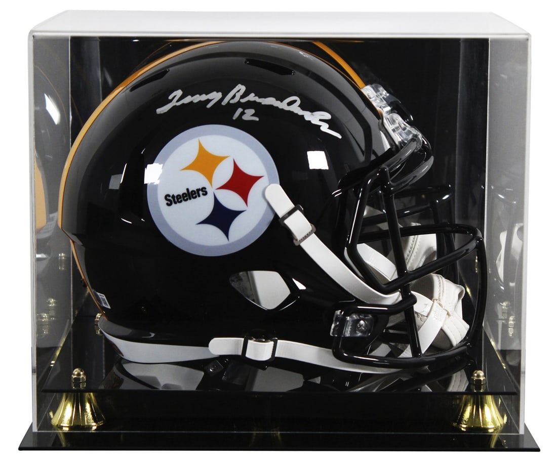 Terry Bradshaw autographed Steelers Speed replica helmet with acrylic display case BAS (1 of 4)