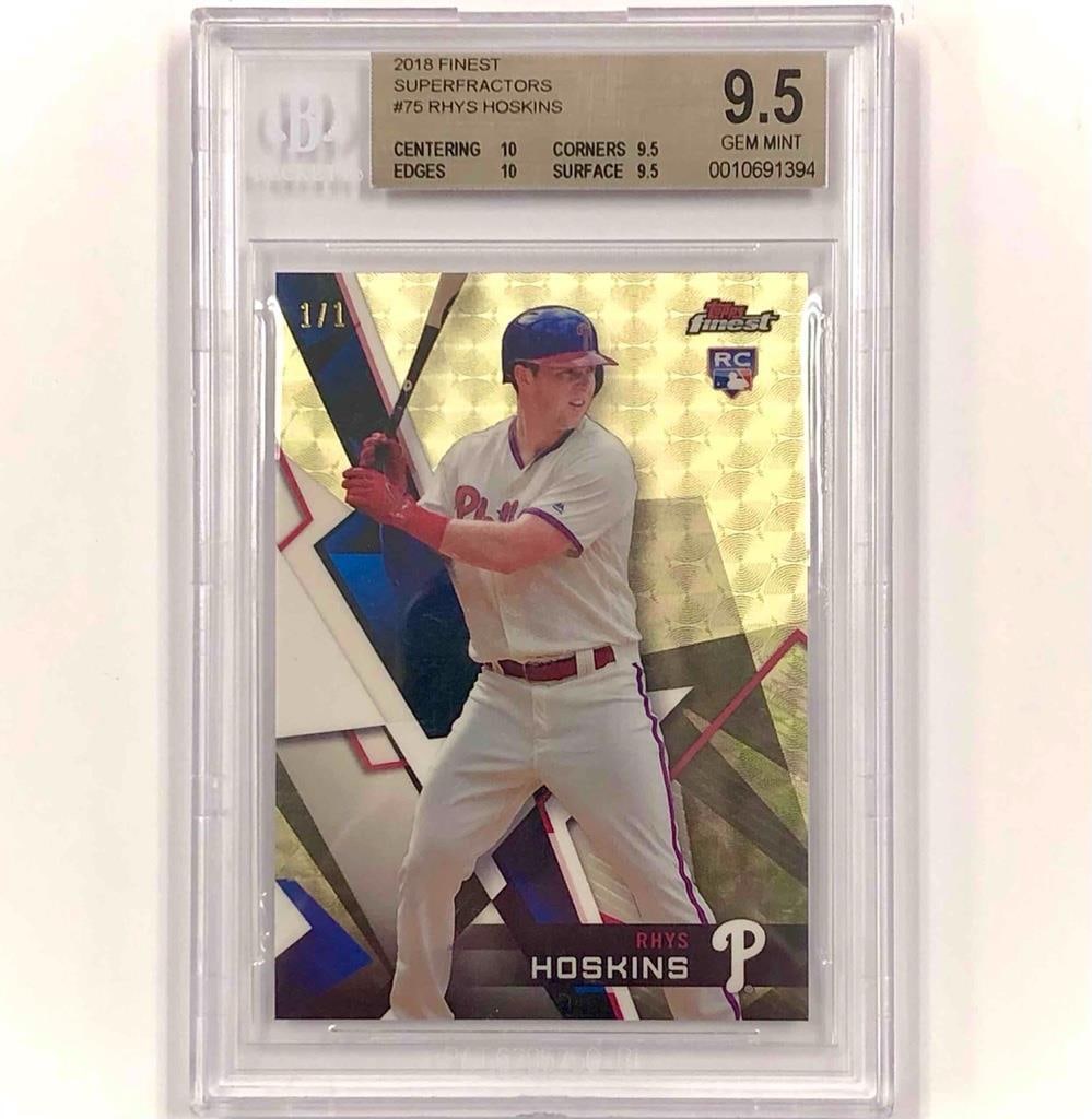 BGS 9.5 2018 Topps Finest Rhys Hoskins Superfractor Rookie 1 of 1 (1 of 2)