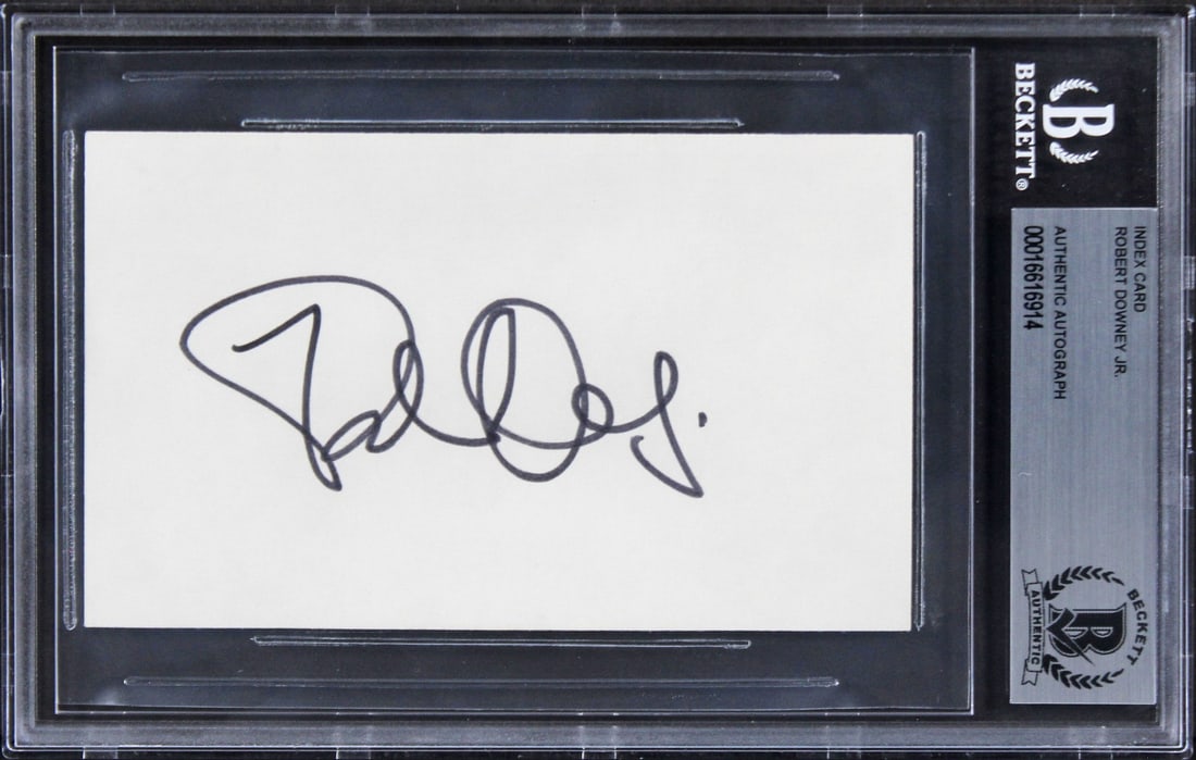 Beckett Slabbed Robert Downey Jr Iron Man 3x5 Index Card Autograph (1 of 2)
