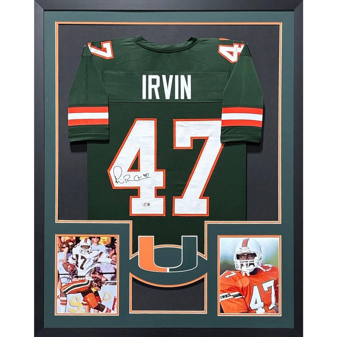 Michael Irvin Signed Framed Jersey Beckett Authenticated Miami Cowboys (1 of 2)