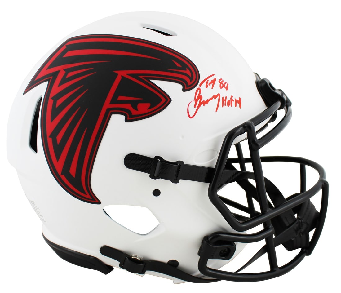 Tony Gonzalez HOF 19 Signed Atlanta Falcons Lunar Helmet BAS Authenticated (1 of 3)