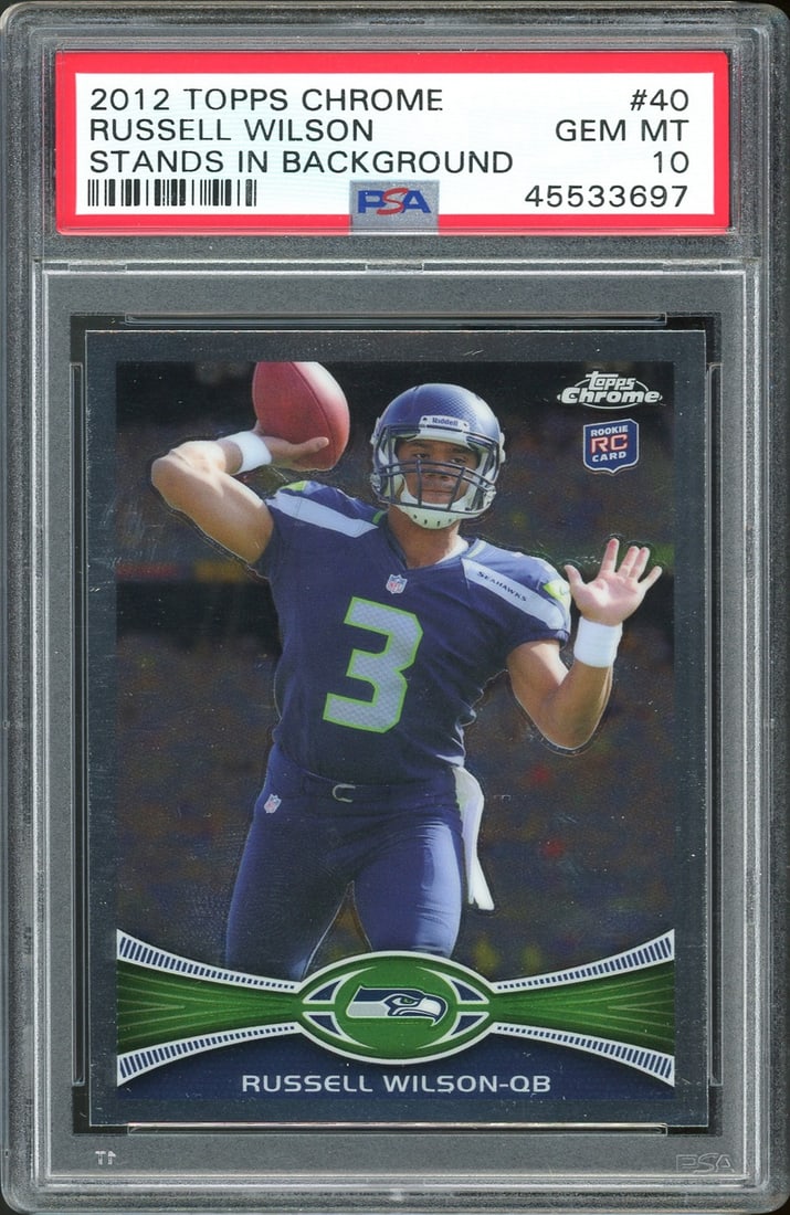 PSA Slabbed Russell Wilson 2012 Topps Chrome Rookie Card Gem Mint 10 (1 of 2)