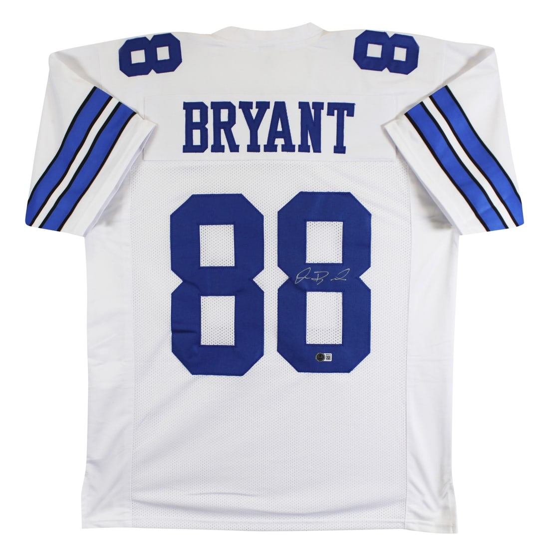 Dez Bryant Signed White Pro Jersey BAS Witnessed Autograph Dallas Cowboys (1 of 3)